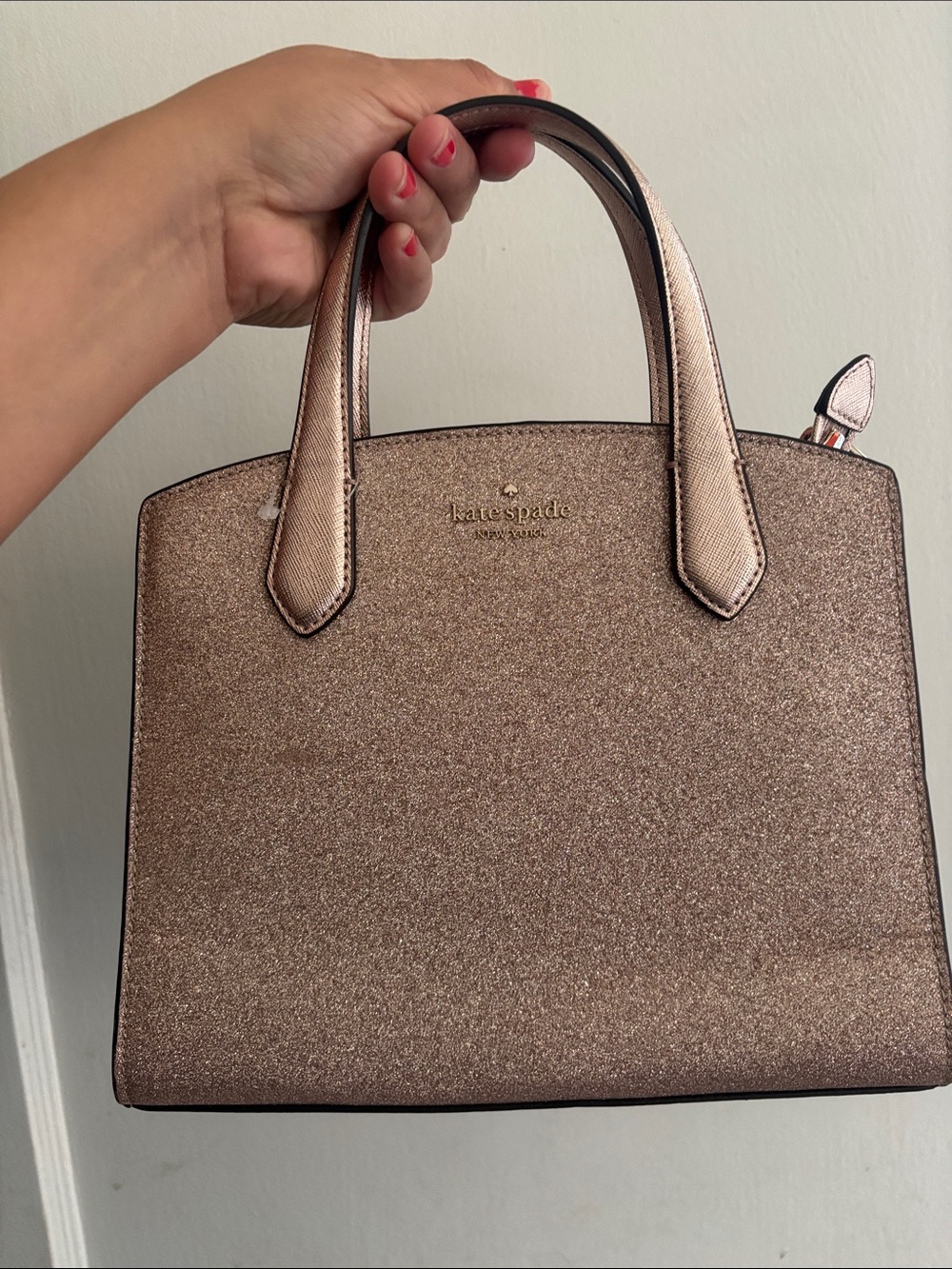 kate spade Rose Gold Glitter Satchel